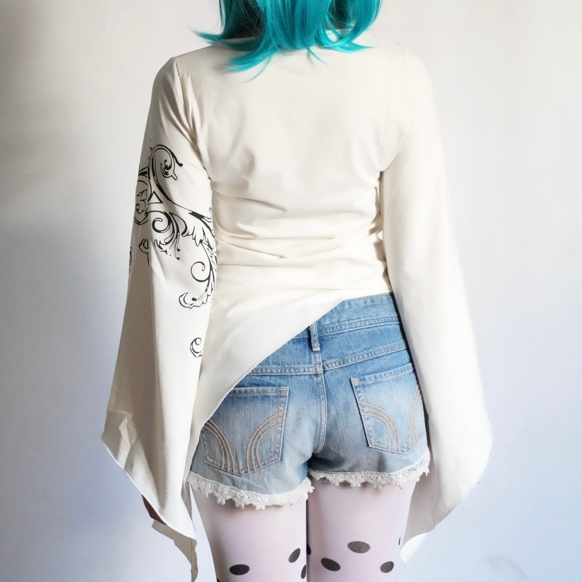Y2K white asymmetrical fairy Blouse