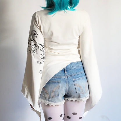 Y2K white asymmetrical fairy Blouse