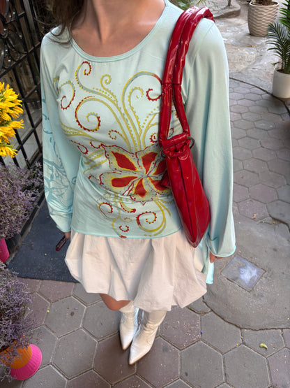 Aqua blue Y2K fairy spiraled lily