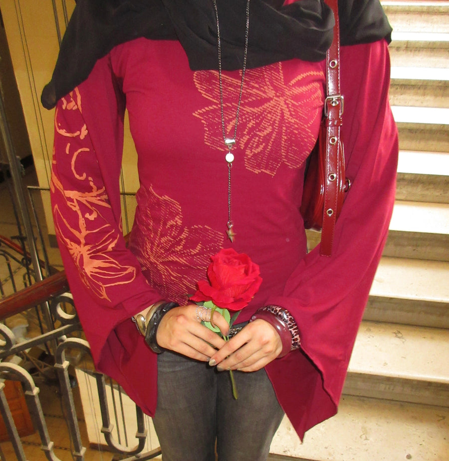 Burgundy Y2k fairy top