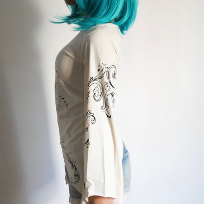 Y2K white asymmetrical fairy Blouse