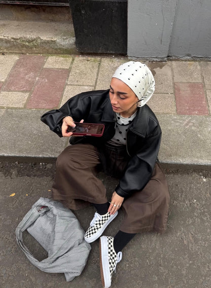 Y2K striped shoulder bag