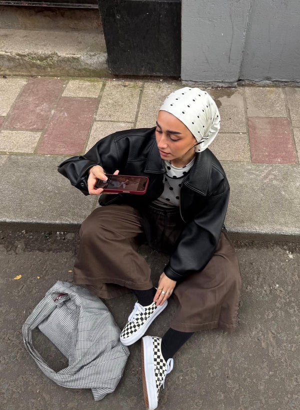 Y2K striped shoulder bag