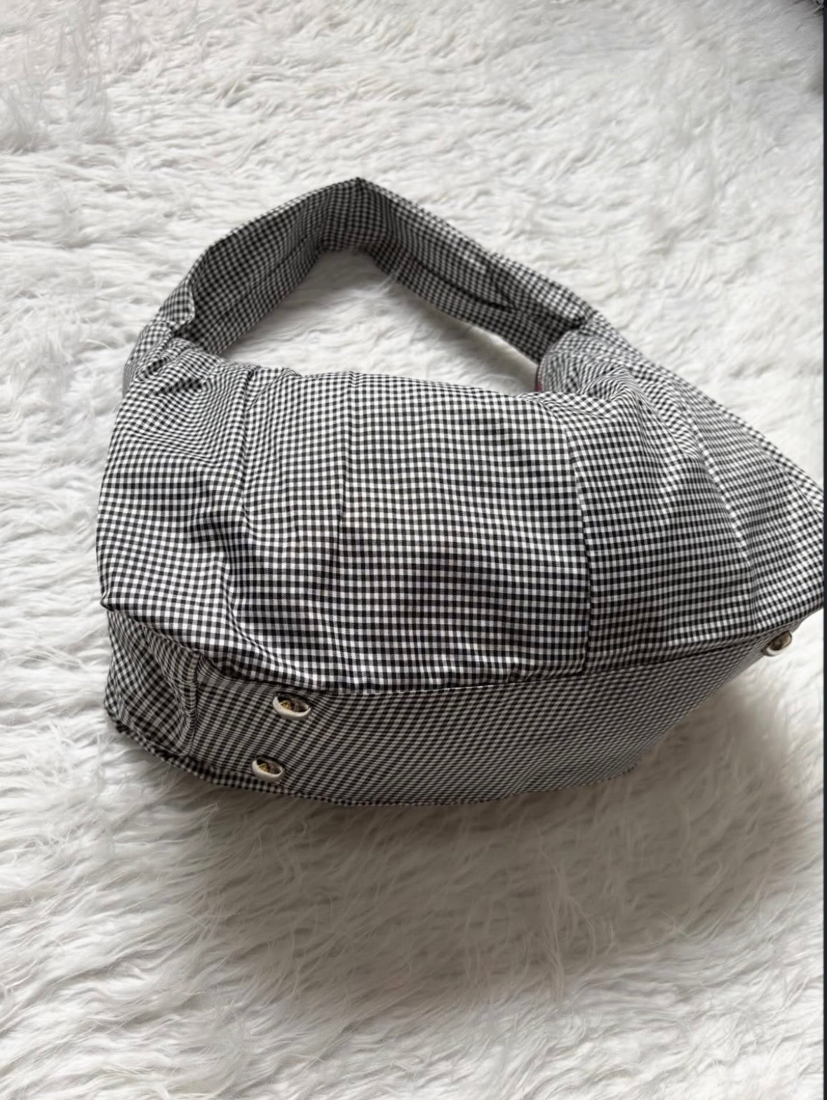 Y2K striped shoulder bag